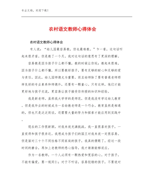 2024农村语文教师心得体会优选范文16篇合辑.docx