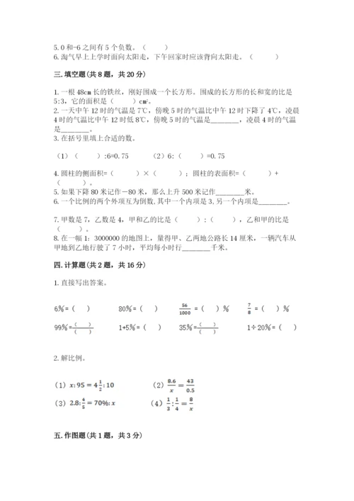 兰西县六年级下册数学期末测试卷学生专用.docx