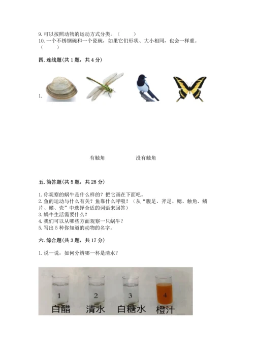 教科版一年级下册科学期末测试卷及参考答案.docx