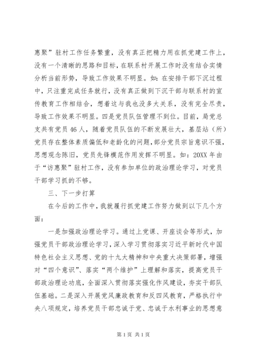 水利部门抓机关党建工作述职报告.docx