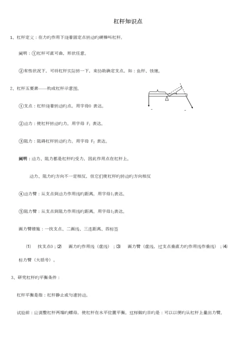 2023年杠杆知识点自归纳.docx