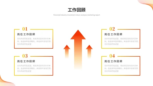 橙色活泼简约渐变线条年中总结年中工作总结述职报告ppt模板