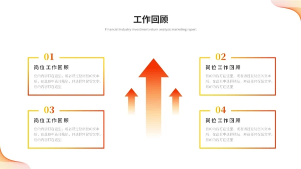 橙色活泼简约渐变线条年中总结年中工作总结述职报告ppt模板