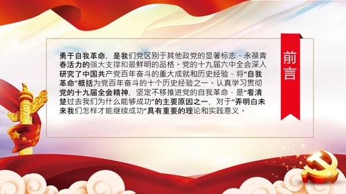 学习坚持自我革命十个坚持党课党支部PPT课件