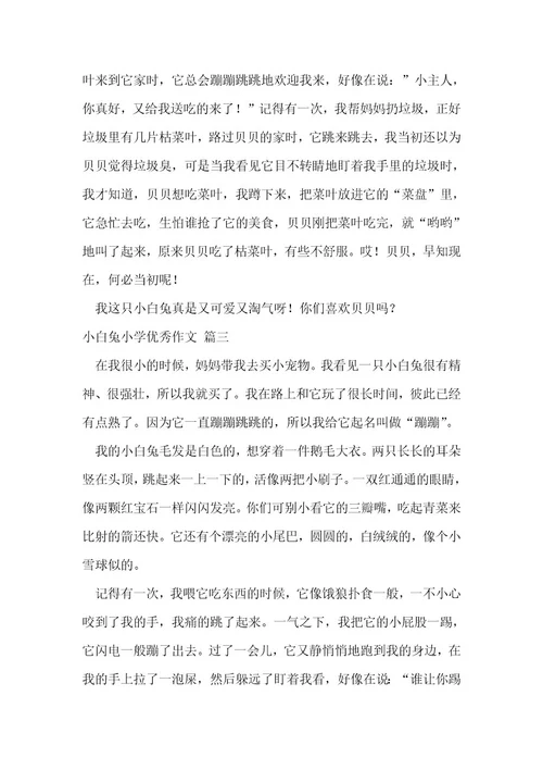 小白兔小学优秀作文7篇