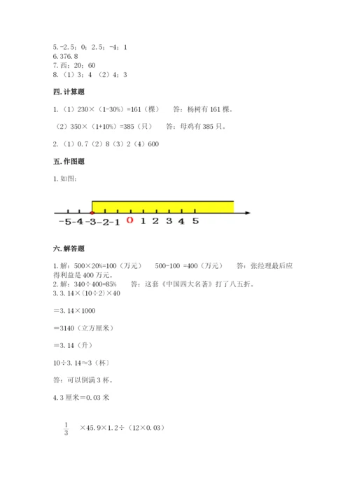 武汉市江岸区六年级下册数学期末测试卷精品.docx