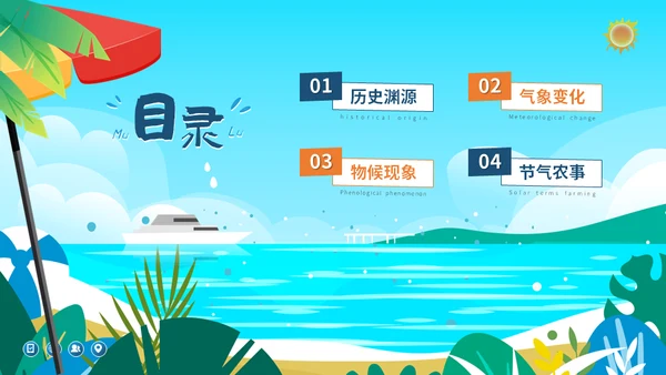 海边度假阳光沙滩大暑介绍通用PPT模板