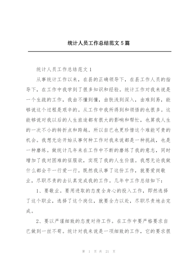 统计人员工作总结范文5篇.docx