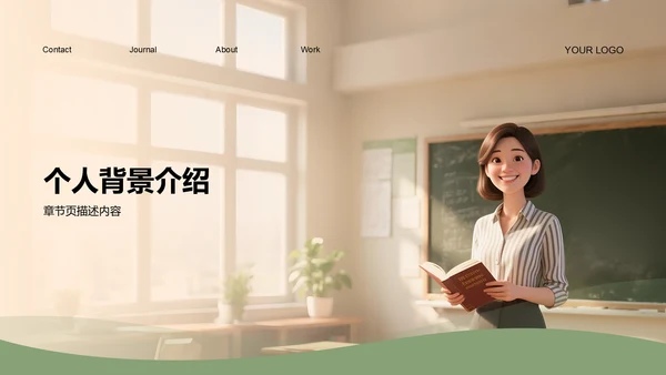 绿色简约风新生自我介绍PPT