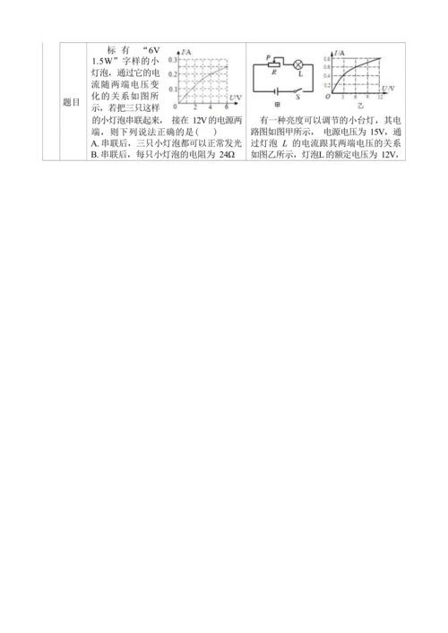 人教版九年级《电功率》大单元作业设计（单元分析+课时作业+单元作业）