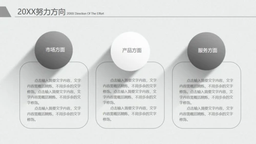 极简灰白年度工作总结报告通用PPT模板