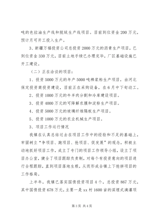乡镇项目招商引资和新农村建设工作情况汇报.docx