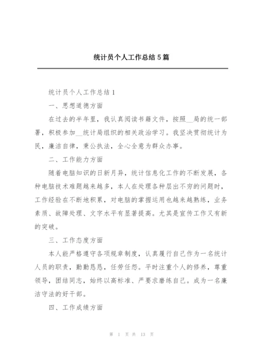 统计员个人工作总结5篇.docx