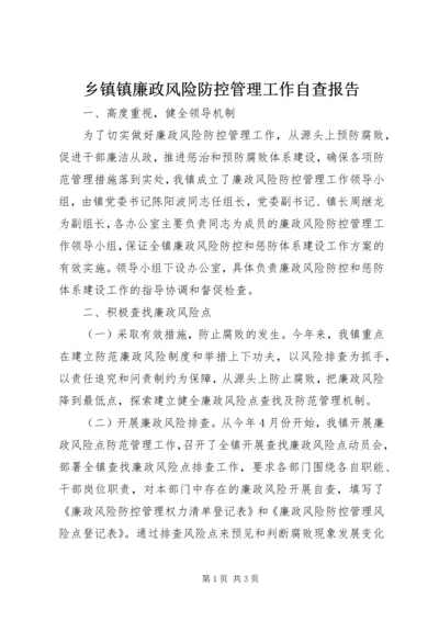 乡镇镇廉政风险防控管理工作自查报告.docx