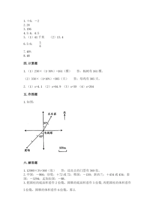 孝昌县六年级下册数学期末测试卷及完整答案1套.docx