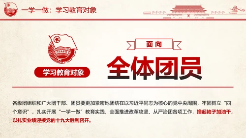 中国共青团一学一做ppt模板