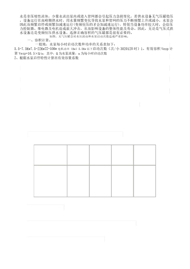 隔膜式气压罐容积计算及压力等级选择