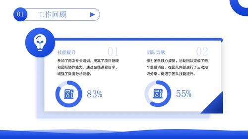 蓝绿色立体风能源企业员工年中总结PPT模板