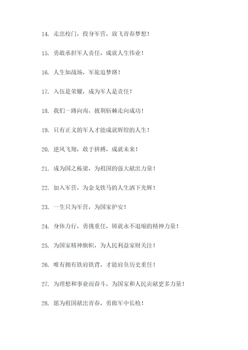 去年征兵标语
