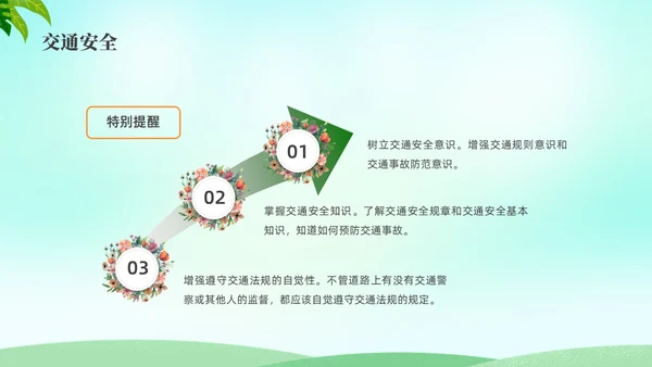 绿色水彩小清新大学生暑假安全安全教育PPT