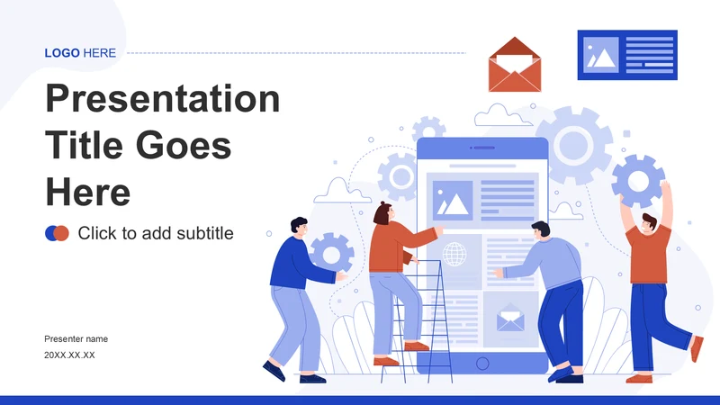 蓝色简约风项目进度阶段汇报PPT主题