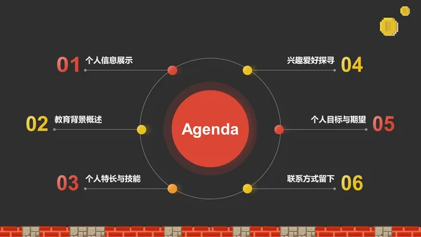 红色像素风大学生自我介绍PPT模板