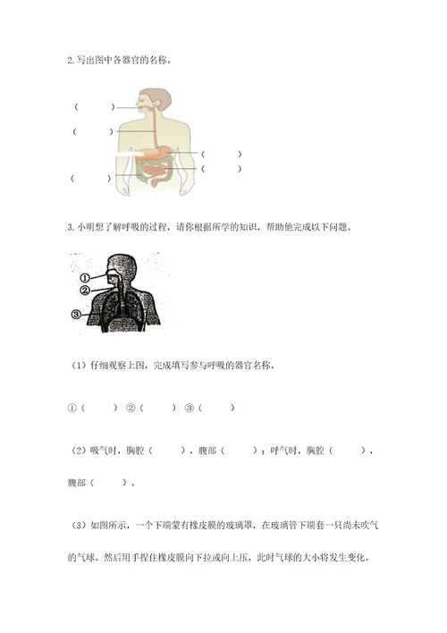 教科版科学四年级上册期末测试卷1套