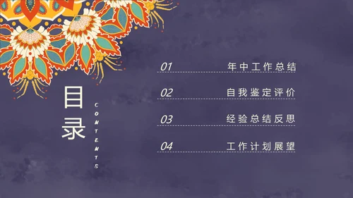 复古图案文艺工作总结通用PPT模板