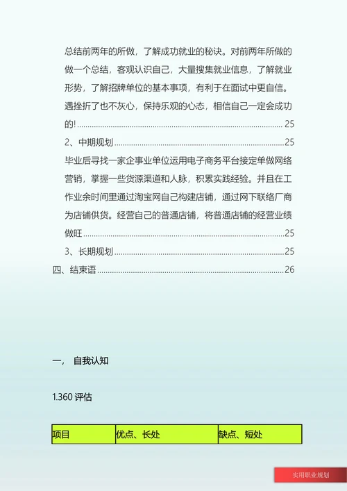 电子商务专业大学生职业规划书