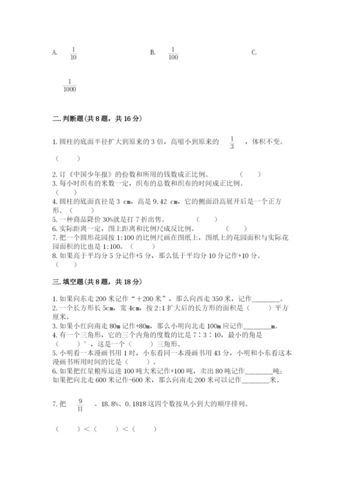 六年级下册数学期末测试卷学生专用.docx