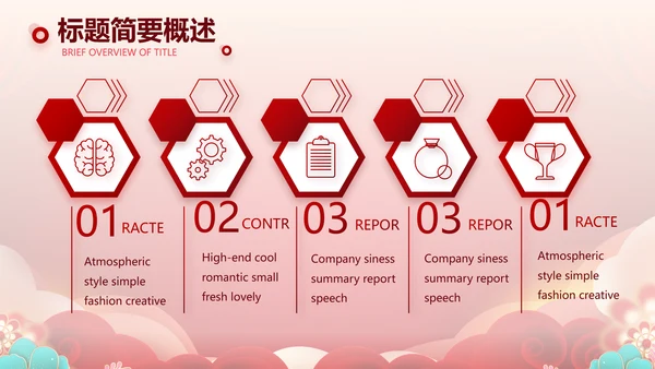 红色喜庆公司联欢晚会年终总结PPT动态模板