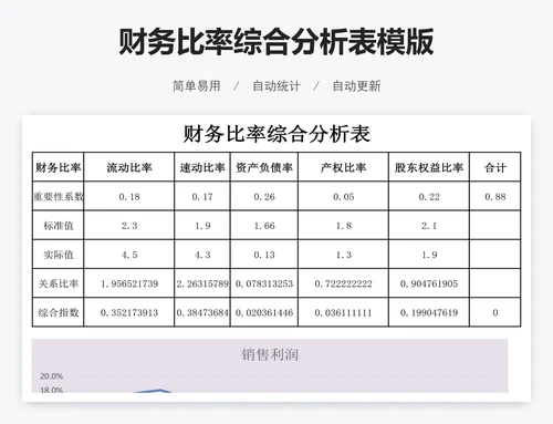 财务比率综合分析表模版