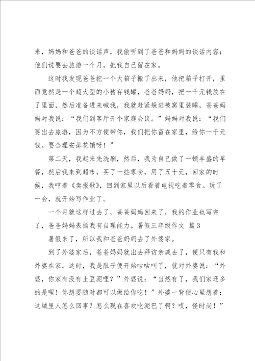 暑假三年级作文合集十篇