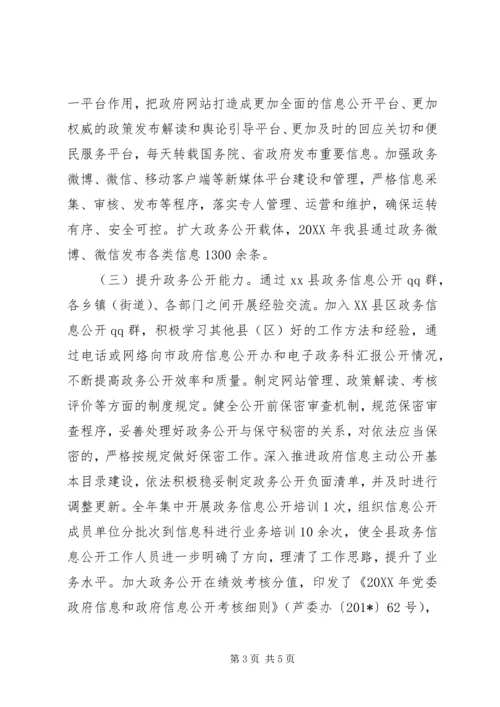 人民政府办公室201X年政务公开工作自查情况报告.docx
