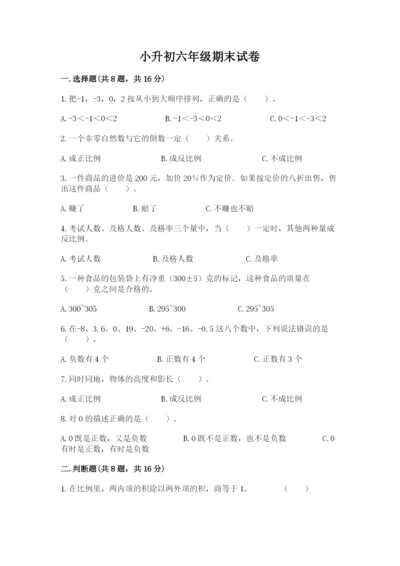 小升初六年级期末试卷精品【能力提升】.docx