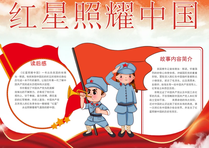 红星照耀中国手抄报学生小报