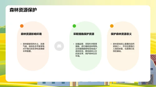 绿色插画林业安全教育培训课件PPT模板