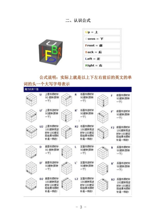 超级简单的三阶魔方公式口诀带目录图解(同名8071).docx