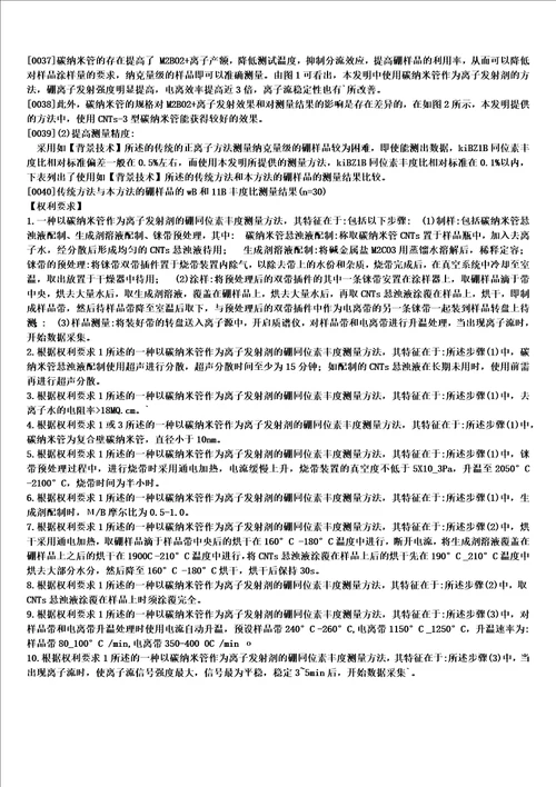 一种以碳纳米管作为离子发射剂的硼同位素丰度测量方法
