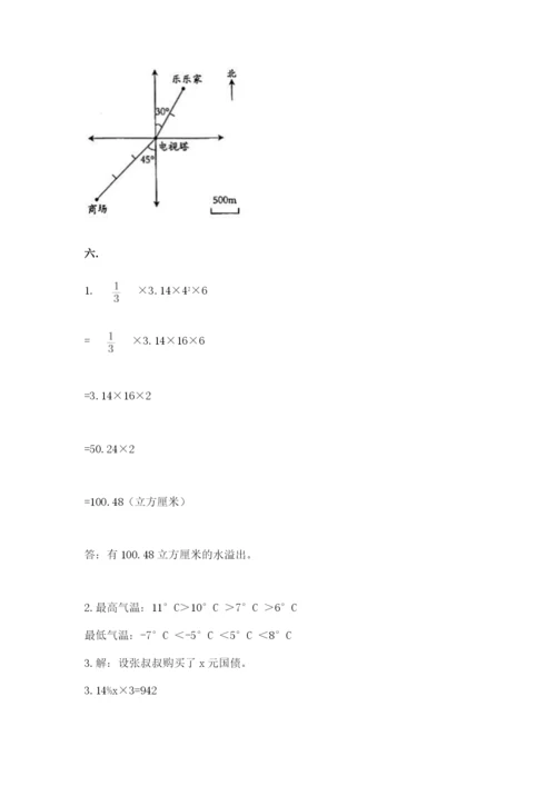 人教版数学六年级下册试题期末模拟检测卷及完整答案【典优】.docx