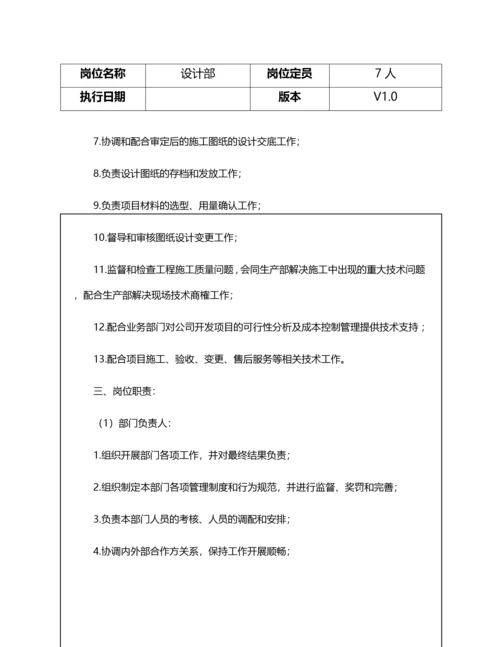 设计部部门职责及岗位职责说明书.docx