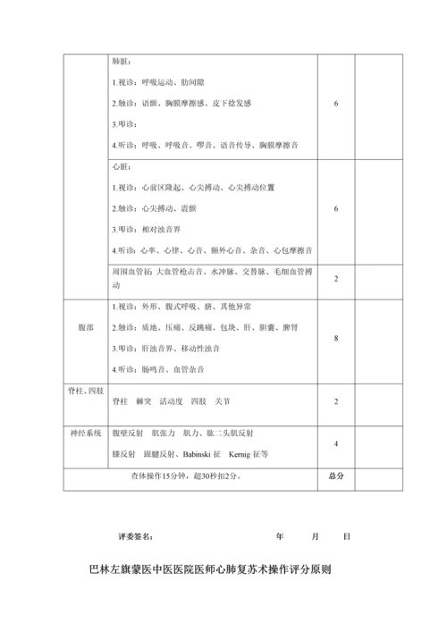 查体及心肺复苏临床医生实践操作考核方案.docx