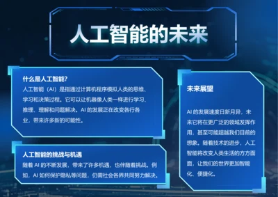 科技风人工智能小报