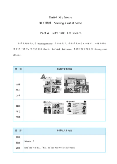 Unit 4 My home Part A   Let's talk  & Let's  learn