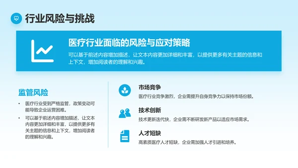 蓝色商务风医疗行业通用PPT模板