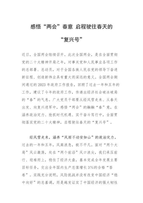 【两会】学习贯彻“两会”精神心得体会交流2篇.docx