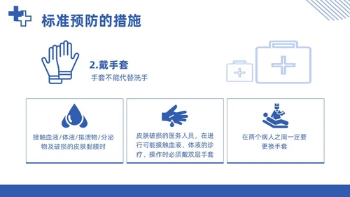 蓝色简约商务医务人员职业暴露院感安全培训课件PPT模板