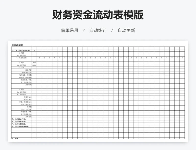 财务资金流动表模版