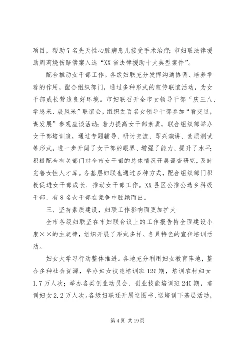 在市妇联会议上的工作报告 (5).docx