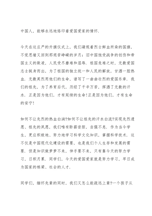 走进清明缅怀先烈演讲稿(6篇).docx
